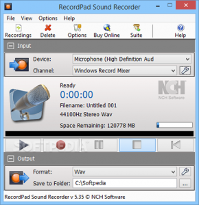 recordpad sound recorder best settings